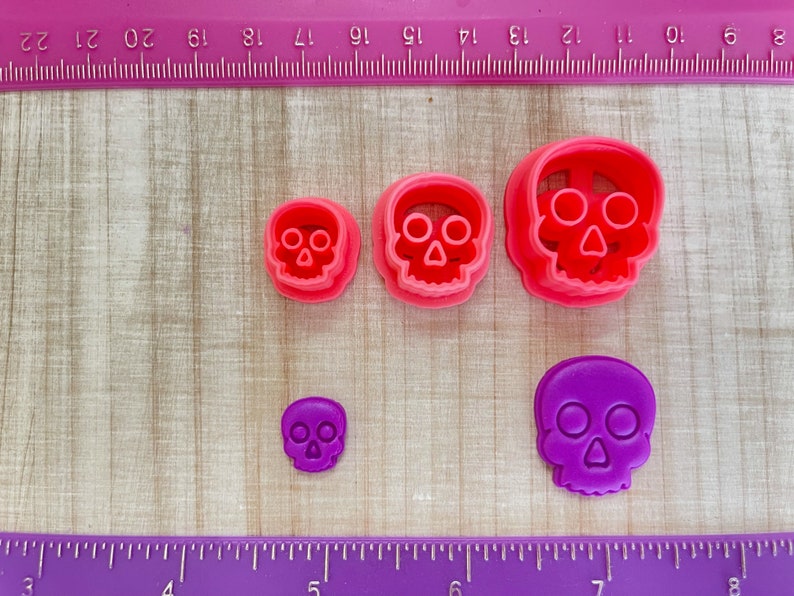 Halloween Skulls Embossing Cutter Day of the Dead for Cookie or Fondant & Polymer Clay, Jewelry Earrings Making 688 image 9