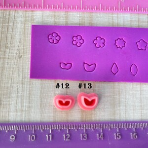 Micro Mini Stud Flowers or Leaves Cutters for Polymer Clay Jewelry Earring Making 95 image 7