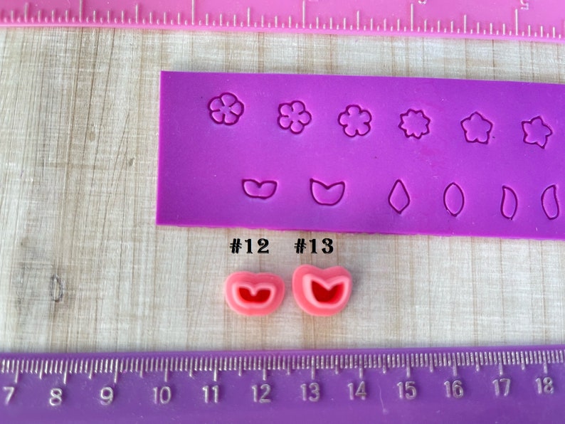 Micro Mini Stud Flowers or Leaves Cutters for Polymer Clay Jewelry Earring Making 95 image 7