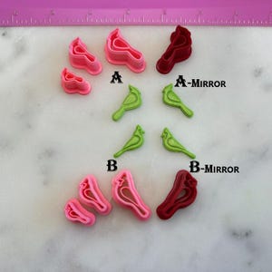 Cardinal Bird Cutters Animals for Cookie or Fondant & Polymer Clay, Jewelry Earrings Making Mini Stud  #378