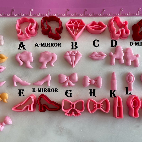 Girl Doll Acessory collection of Cutters Cookie Fondant & Polymer Clay Jewelry Earring Mini Stud #314