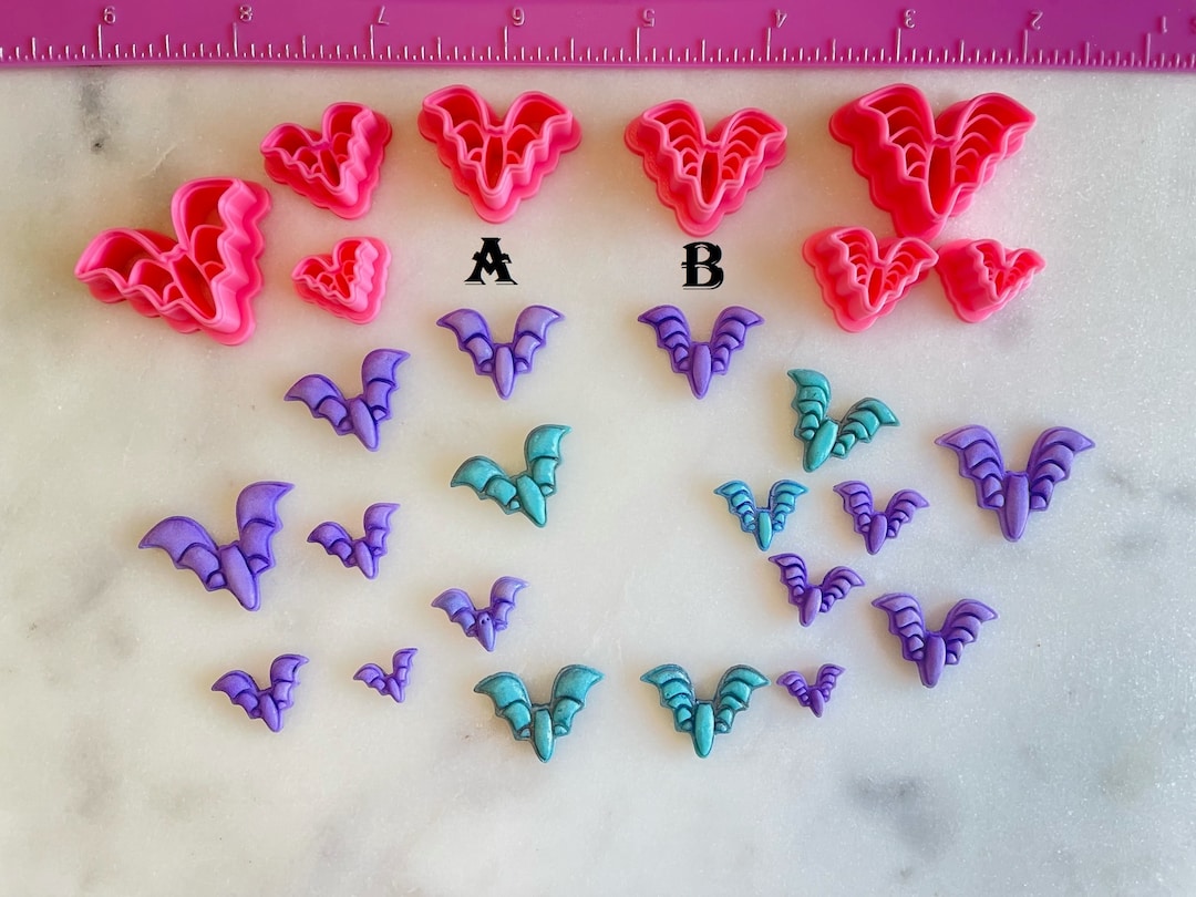 Bat Cutter Bat Cutters for Cookie or Fondant & Polymer Clay, Jewelry Stud Earrings ...