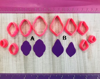 Puffy Rhombus Cookie or Fondant Cutter & Polymer Clay, Jewelry Making Earrings  #186
