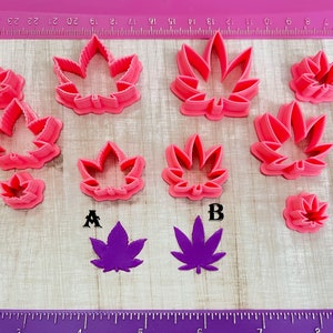 Marijuana Leaf Cannabis Weed Cutter for Cookie or Fondant Cutter and Polymer Clay, Jewelry Earrings Mini Stud Making   #289