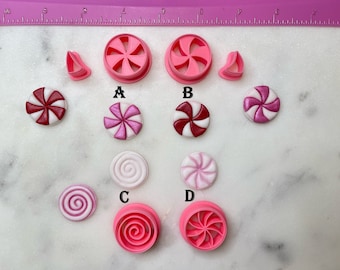 Peppermint Candy Cutters Cookie Fondant or Polymer Clay, Jewelry Earrings Making   #760