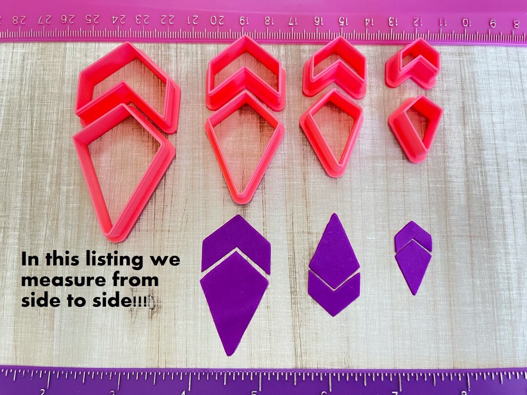 Chevron and Kite Set of Cutters for Dangling Earrings for Cookie or