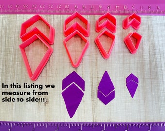 Chevron and Kite Set of Cutters for Dangling Earrings for Cookie or Fondant Cutter and Polymer Clay, Jewelry Earrings Making   #275
