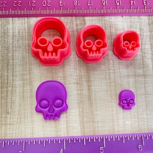 Halloween Skulls Embossing Cutter Day of the Dead for Cookie or Fondant & Polymer Clay, Jewelry Earrings Making 688 image 4