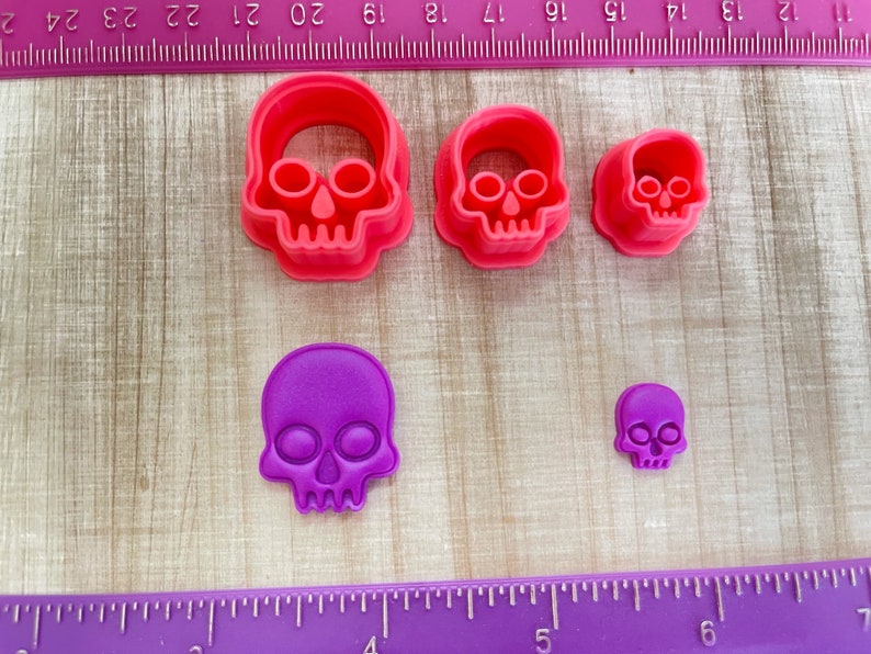 Halloween Skulls Embossing Cutter Day of the Dead for Cookie or Fondant & Polymer Clay, Jewelry Earrings Making 688 image 4