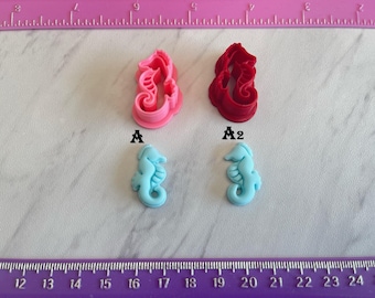 Sea Horse Cutter Beach Summer Ocean Cookie or Fondant & Polymer Clay, Jewelry Mini Stud Earring Making   #596