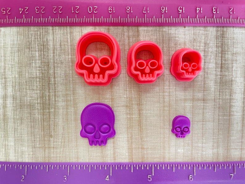 Halloween Skulls Embossing Cutter Day of the Dead for Cookie or Fondant & Polymer Clay, Jewelry Earrings Making 688 image 5