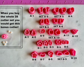 Fall Halloween Cutters Collection Set of 28 for Stud Mini Polymer Clay, Jewelry Earrings Making   #604