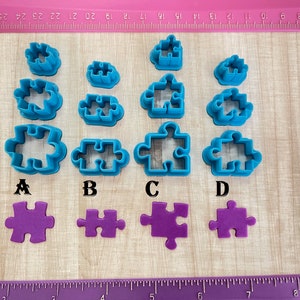 Puzzle Cutter for Cookie or Fondant Cutter & Polymer Clay, Jewelry Earrings Making   #390