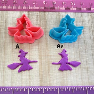 Halloween Witch Broom Cutters for Cookie Fondant Cutter or Polymer Clay, Jewelry Earrings Making   #549