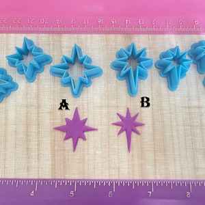 Twinkle Star Cutter for Cookie or Fondant & Polymer Clay, Jewelry Earrings Making  #491