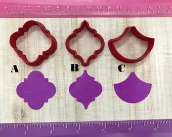 Moroccan Style Tile Cutters for Polymer Clay Jewelry Earrings Making Cookie Fondant Cutter