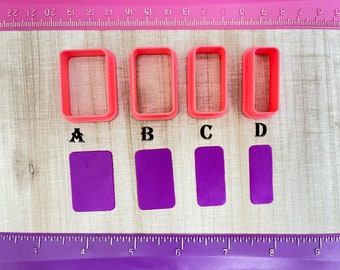 Rounded Edge Rectangle Cutters for Cookie or Fondant Cutter and Polymer Clay, Jewelry Earrings Making  #582