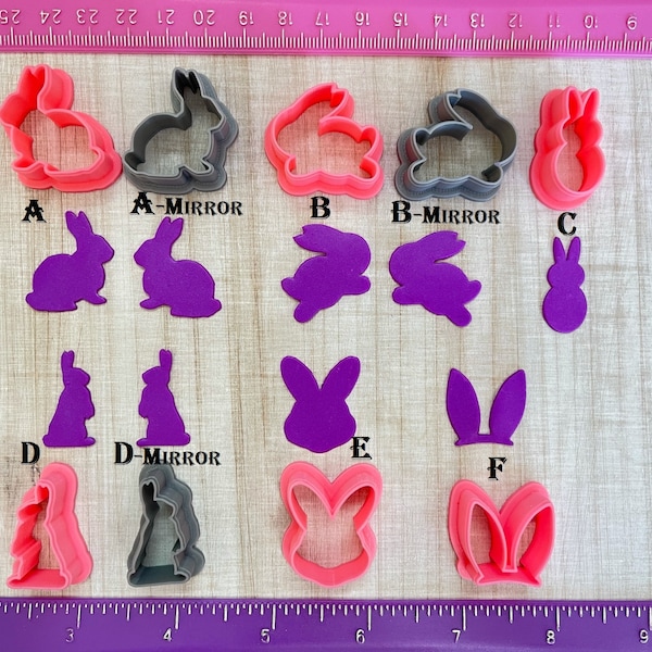 Rabbit Peep Easter Bunny Ears Animals Cutters for Polymer Clay Jewelry Earring Making Cookie Fondant Cutter   #359