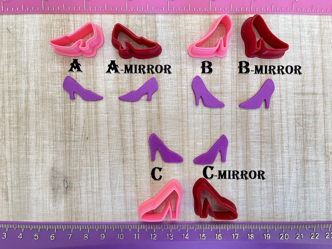 Glass Slippers High Heel Shoes Cutters for Polymer Clay Jewelry Earring