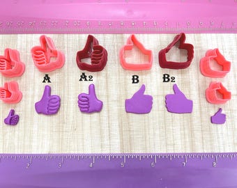 Thumbs Up Hands Embossing Cutters for Cookie or Fondant Cutter or Polymer Clay, Jewelry Earrings Making #418