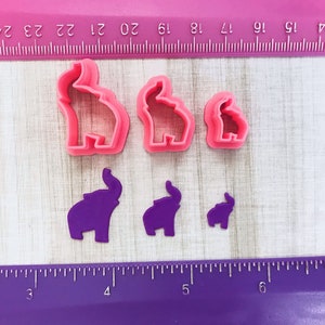 Elephant Cutters for Cookie or Fondant Cutter or Polymer Clay, Jewelry Earrings Making 507 image 4