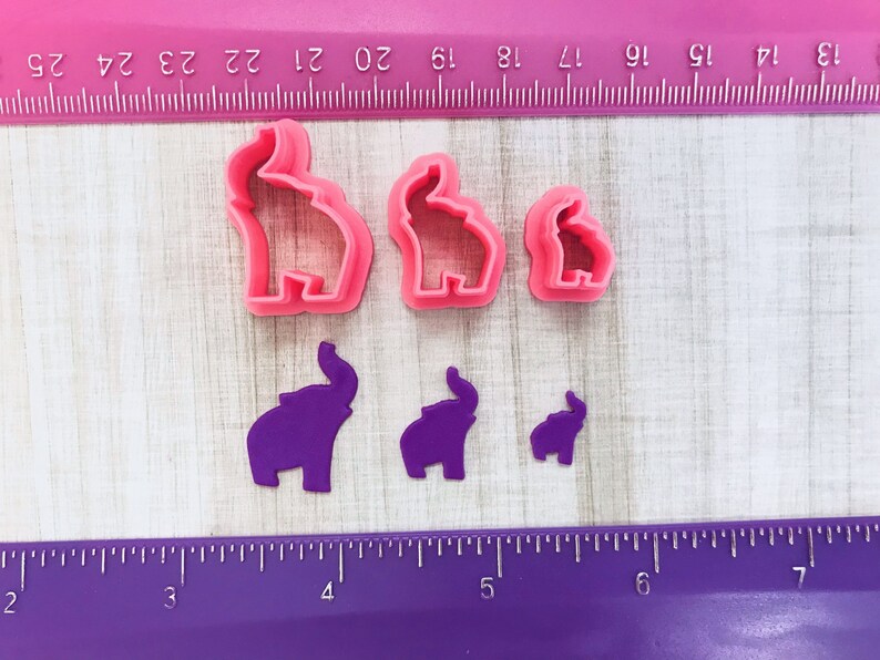 Elephant Cutters for Cookie or Fondant Cutter or Polymer Clay, Jewelry Earrings Making 507 image 4