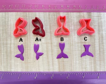 Mermaid Tail for Cookie Fondant Cutter or Polymer Clay, Jewelry Earrings Making   #307