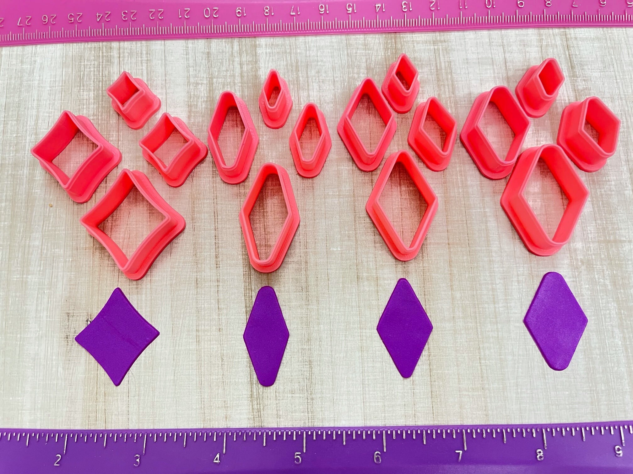 Fondant Cutter Cookie Cutters Rounded Diamond Shape Polymer Clay Earring Cutter