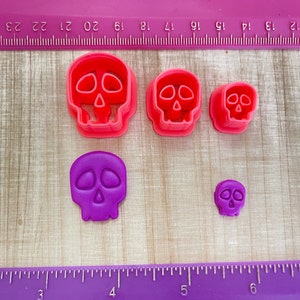 Halloween Skulls Embossing Cutter Day of the Dead for Cookie or Fondant & Polymer Clay, Jewelry Earrings Making 688 image 3