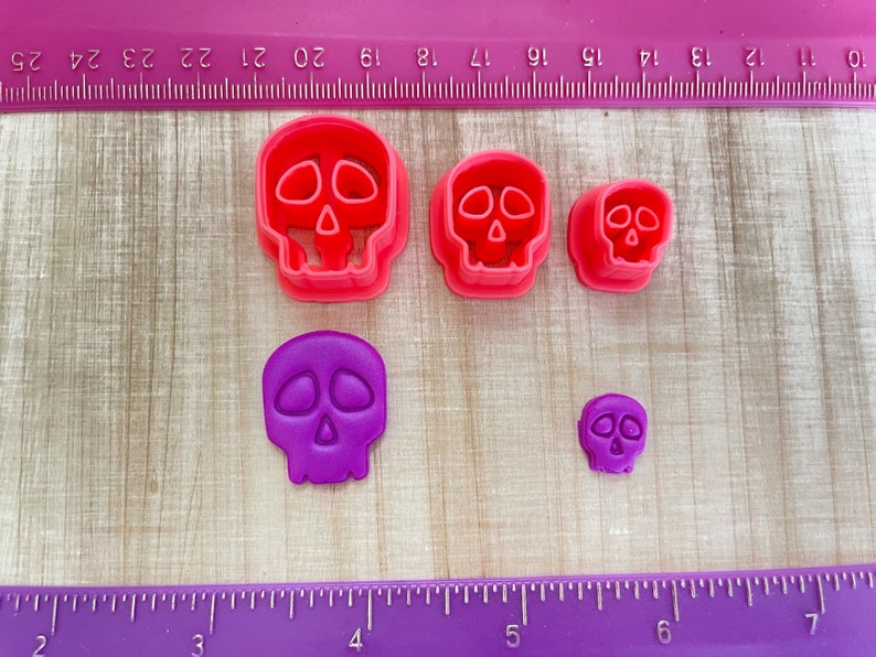 Halloween Skulls Embossing Cutter Day of the Dead for Cookie or Fondant & Polymer Clay, Jewelry Earrings Making 688 image 3