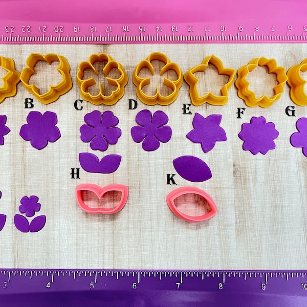 Flowers And Leaves Cutters Daisy Sunflower Heart flower for Polymer Clay Jewelry Earring Mini Stud Making Cookie Fondant Cutter   #444