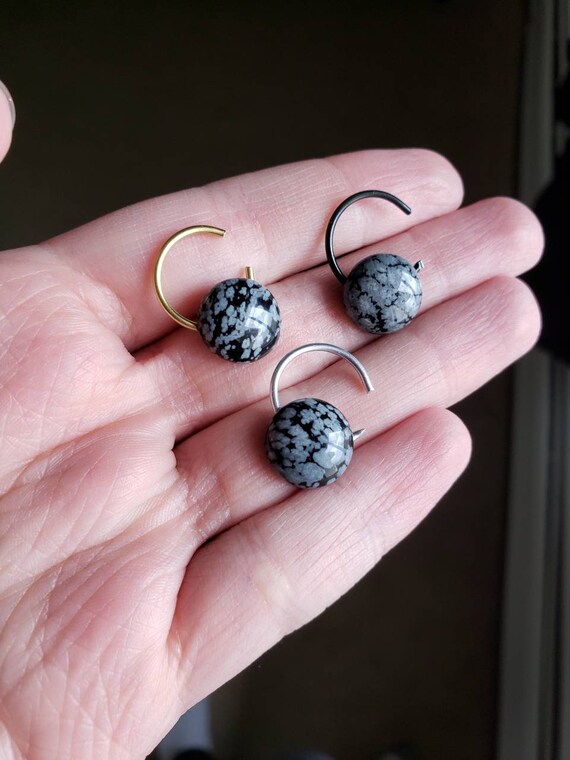 Snowflake Obsidian Septum Rings - Etsy