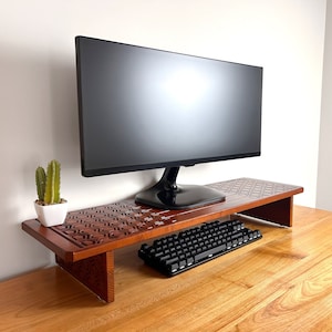 Wood Monitor Stand Monitor Riser Dual Monitor Stand TV Stand Monitor Shelf Laptop Stand Desk Organizer Desktop Wooden TV Stand Media Console