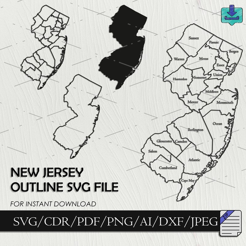 New Jersey Svg - Etsy