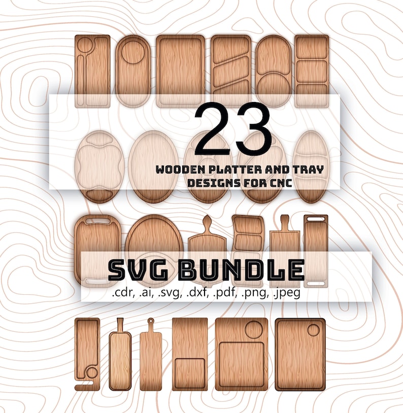 SVG Cutting Boards & Platters Bundle – CNC Files for Woodworking, Charcuterie Board Shapes, DIY Craft Supply Set svg pdf dxf cdr ai files