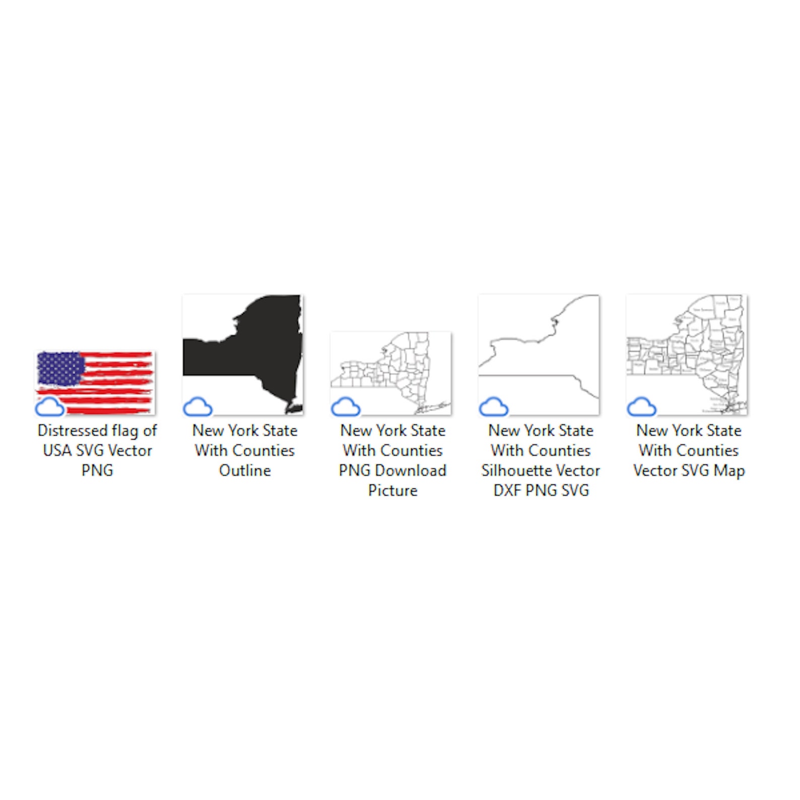 New York State Maps Outline SVG DXF Files Cut Files United States of ...