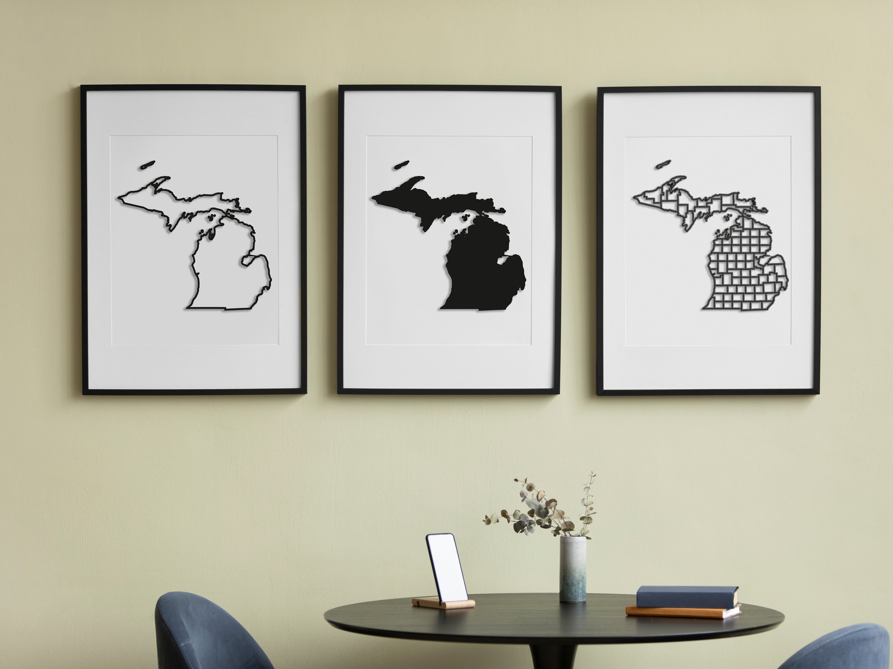 Buy Michigan Svg Maps Outline SVG DXF Files Michigan Silhouette Cut ...
