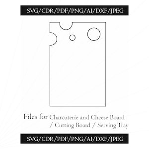 SVG Serving Board & Platter Cheese board CNC Files for Woodworking Plans Kitchen Charcuterie Board Craft Supply Set pdf dxf cdr ai files