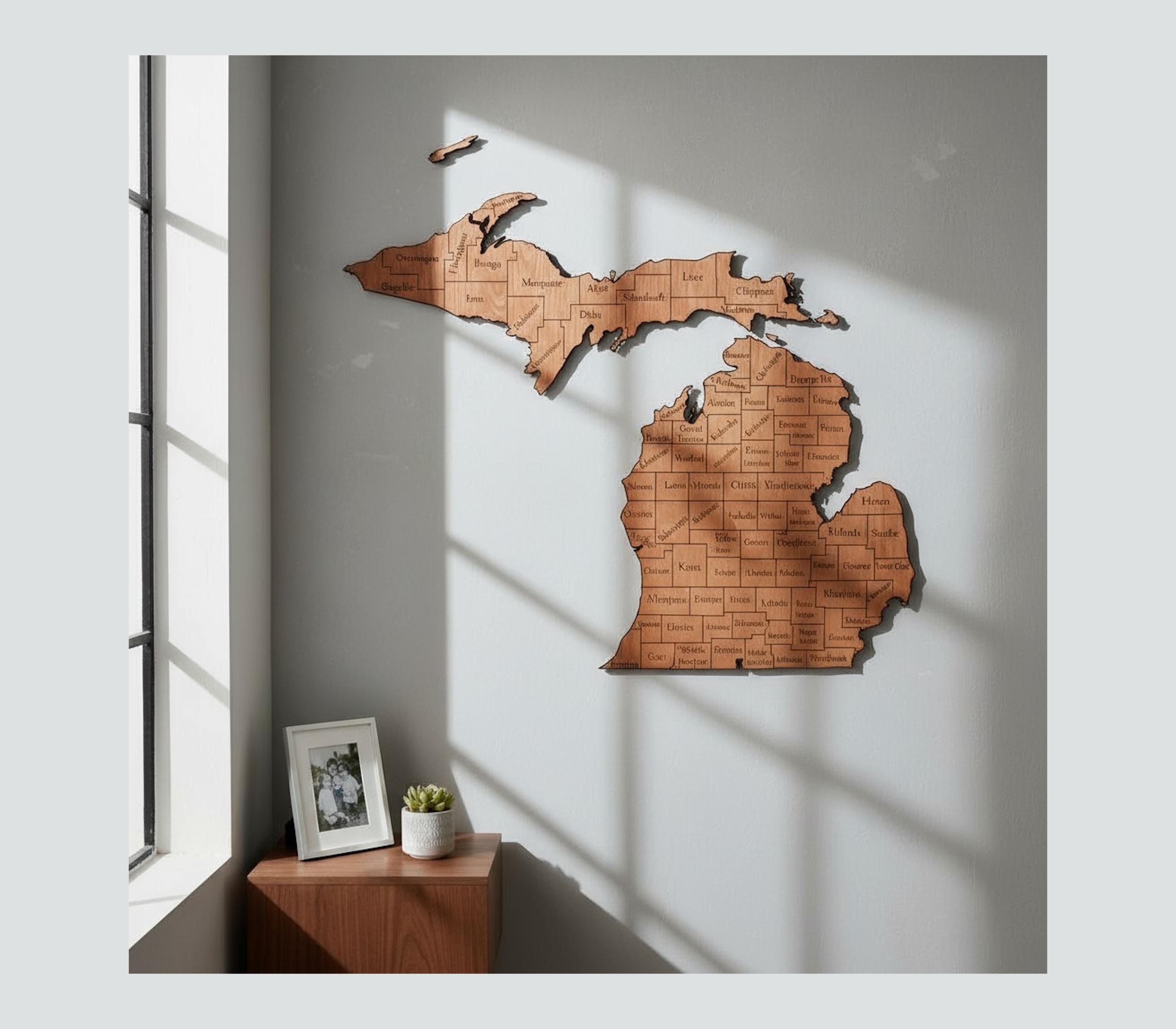 Michigan Svg Maps Outline SVG DXF Files Michigan Silhouette Cut Files ...