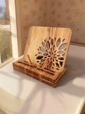 Wooden Book Stand Holder Cookbook Display Recipe Book Page Holder For Reading Gift for Book Lover Tablet Stand Book Nook Gift for Friend
