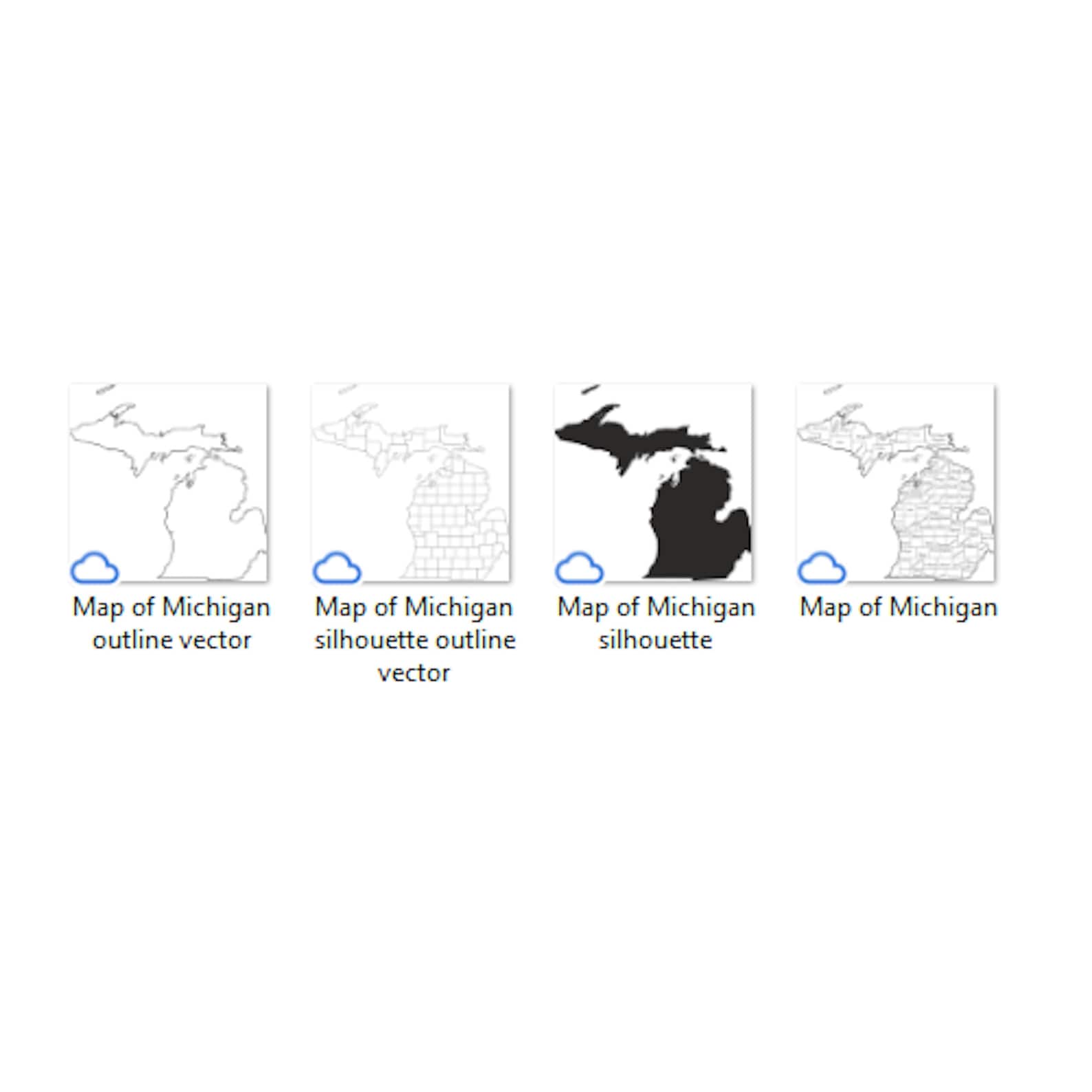 Michigan Svg Maps Outline SVG DXF Files Michigan Silhouette Cut Files ...