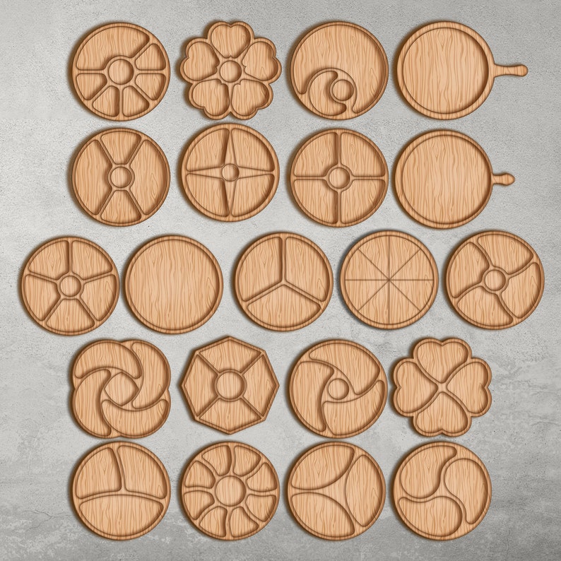 SVG Cutting Board File Bundle for CNC Woodwork Charcuterie Serving Platters Laser Cutting Board Engraving File cdr ai dxf CNC Craft File
