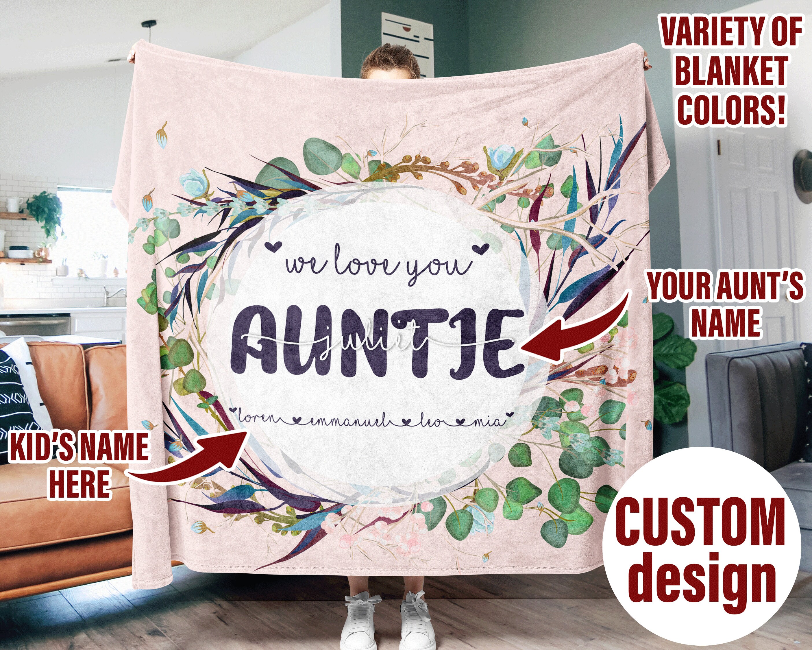 Personalized Auntie Blanket Gift for Aunt Custom Throw Etsy