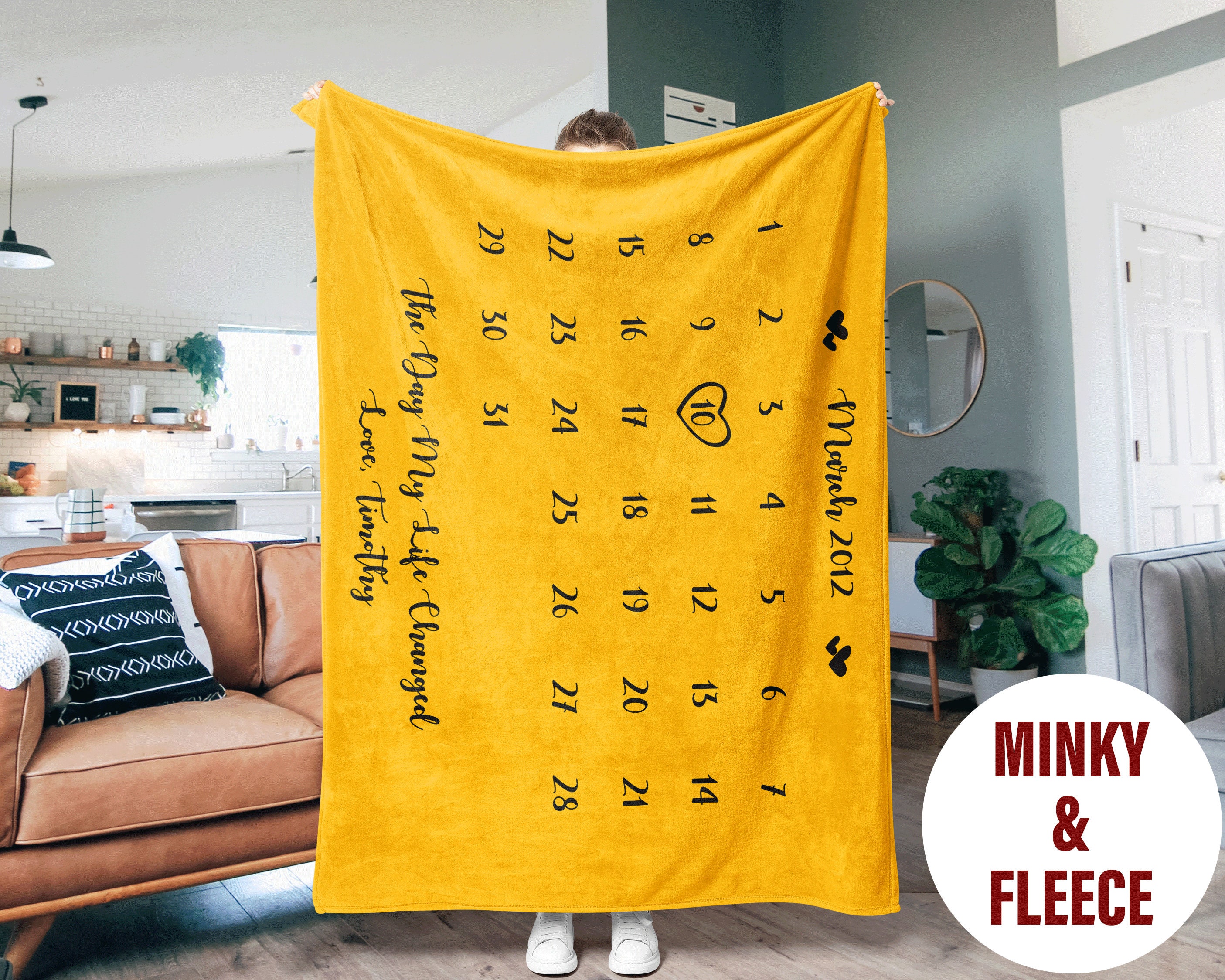 HOME LIVING Wedding Anniversary Blanket, Cotton Anniversary Gift