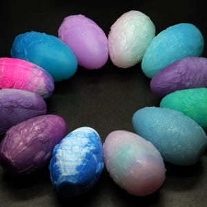Long Oval Eggs with Nature Motif