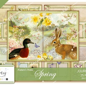 Notes de la nature : Printemps - Kit de journal numérique vintage - VERSION A4