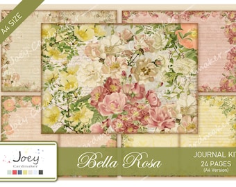 Bella Rosa, Vintage Digital Journal Kit – A4 VERSION