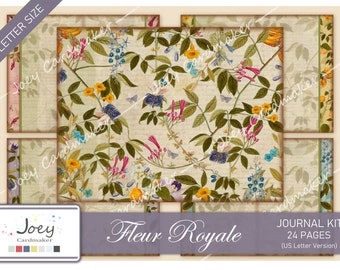 Fleur Royale, Vintage Digital Journal Kit – US LETTER VERSION