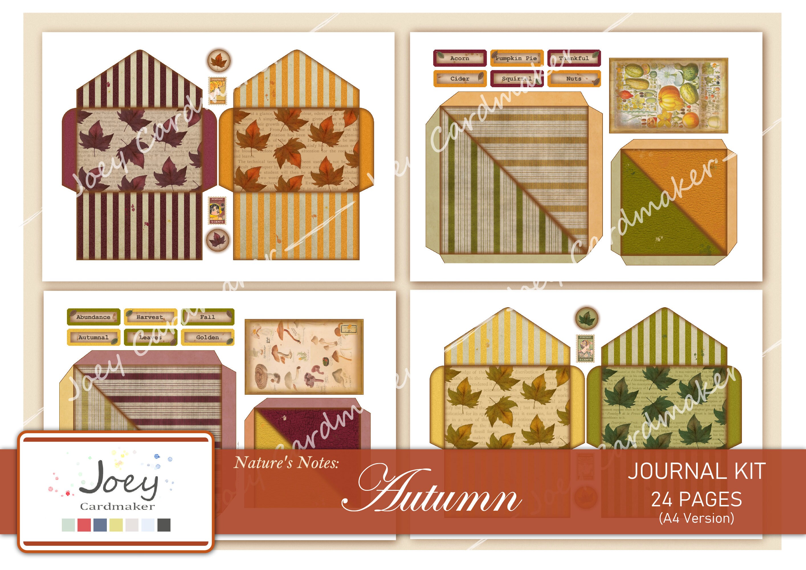 Nature's Notes: Autumn - Vintage Digital Journal Kit – A4 VERSION - Etsy