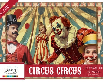 CIRCUS CIRCUS  - Retro-vintage digital journal kit - A4 Version